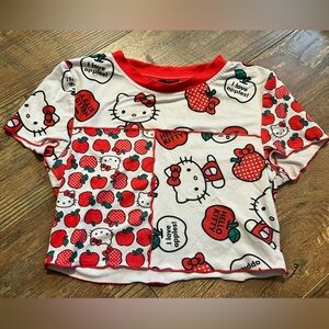 SHEIN Red and White Hello Kitty Kids Shirt
